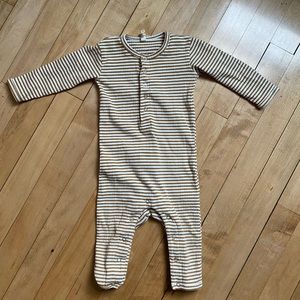 Quincy Mae Striped Ribbed Jumpsuit, Size: 3-6 months